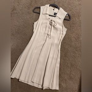 Vintage Dawn Joy lace up sleeveless mini dress